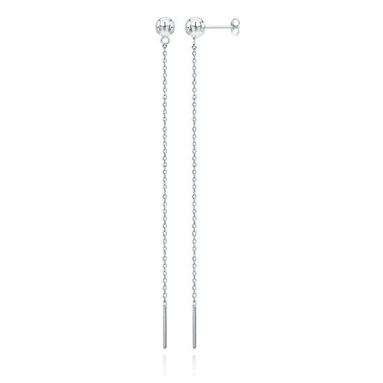 Cilla Jewels Lookinggoodtoday Zilverkleurige Ketting Oorbellen Dames van Edelstaal - 80mm