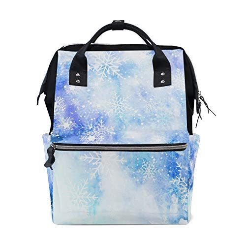 MONTOJ Lichtblauw Sneeuwvlok Canvas Rugzak Reizen Campus Rugzak - 5601224251824