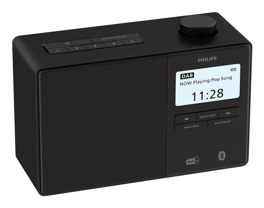 Philips Sound Philips TAR5600/00 Digital Clock Radio - DAB+, FM, Bluetooth 5.3, Black