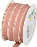 Halbach Seidenbänder Decoratielint katoenlook met boogrand, breedte: 15 mm lengte: 25 m