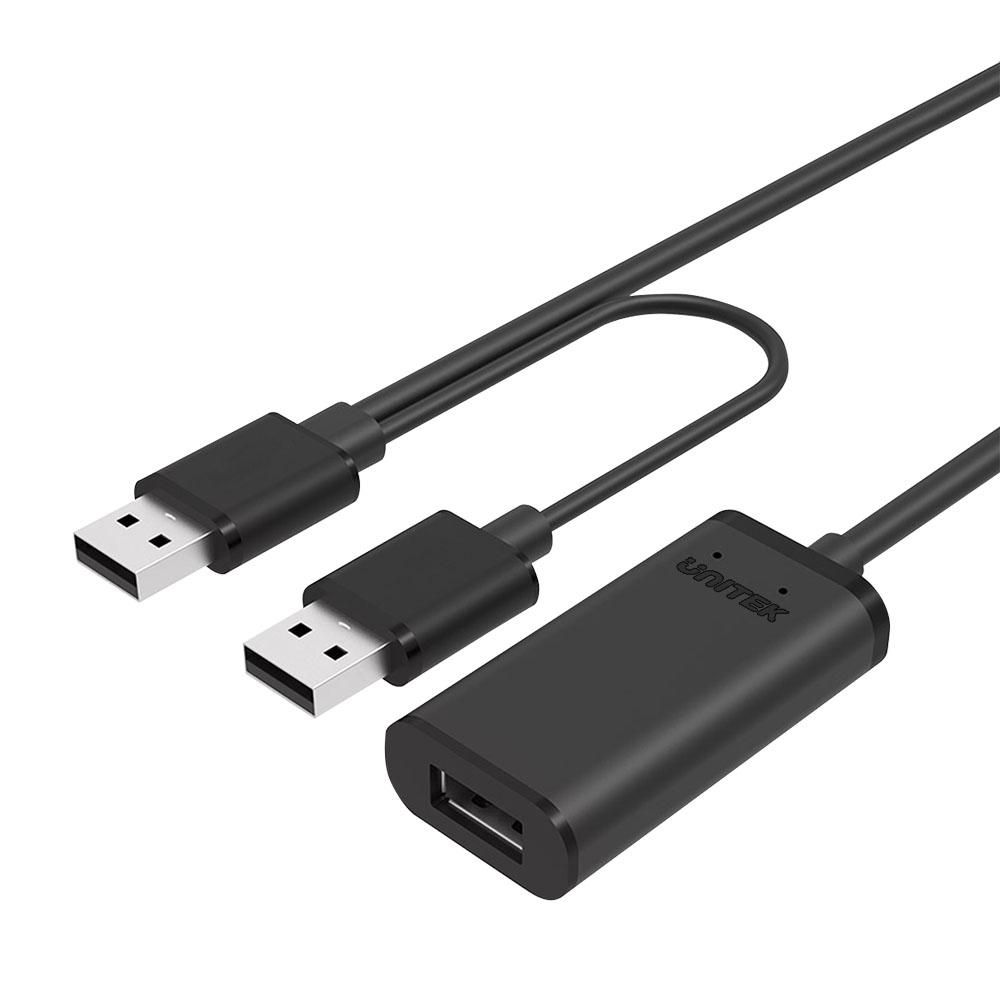 Unitek Y-278 USB-kabel - 10 m - Zwart