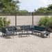Maison Exclusive - Set de 6 chaises de jardin avec coussins, acier noir thermolaqué