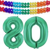 Folat Verjaardag Leeftijd folieballon - 80 jaar - groen - 86 cm