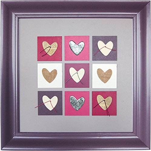 Bruit de cadre B2130 Idylle buis en vlinders decoratieve lijst van hout, violet, 50 x 5 x 50 cm