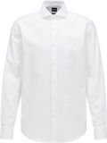 Hugo Boss BOSS Joe regular fit overhemd - structuur - wit - Strijkvriendelijk - Boordmaat: 40