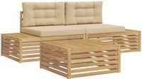 vidaXL 4-delige Buitenbank Set Polyester Wit