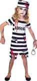 Amscan Verkleedpak Zombie Convict Meisjes Zwart/wit Mt 5-6 Jaar