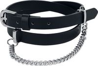 Rock Rebel by EMP Zwarte smalle riem met sierketting - Dames - 85 cm
