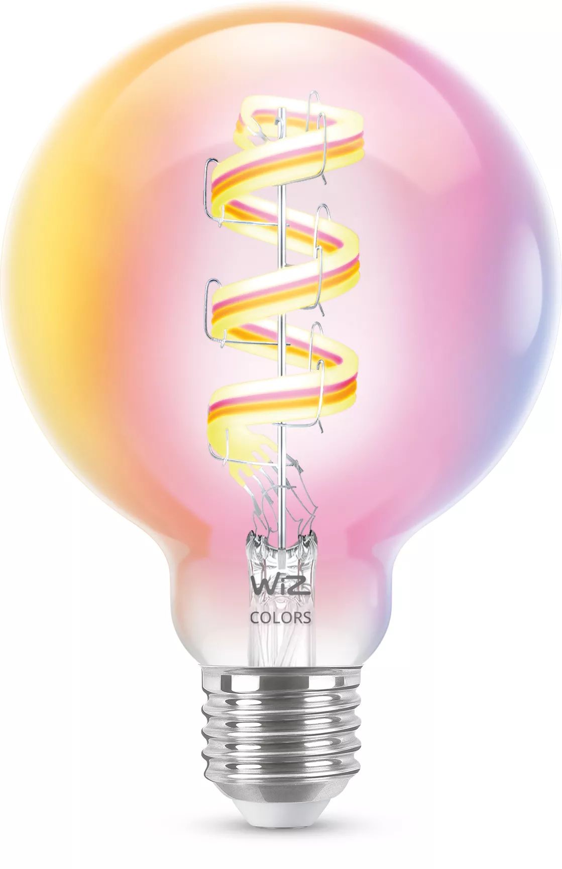 WiZ Smart LED Filament Globe Bulb - E27 - G95 - 40W Equivalent - White & Color Ambiance - Dimmable