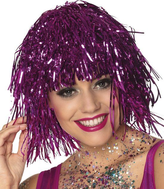 Boland St. Pruik Metallic roze