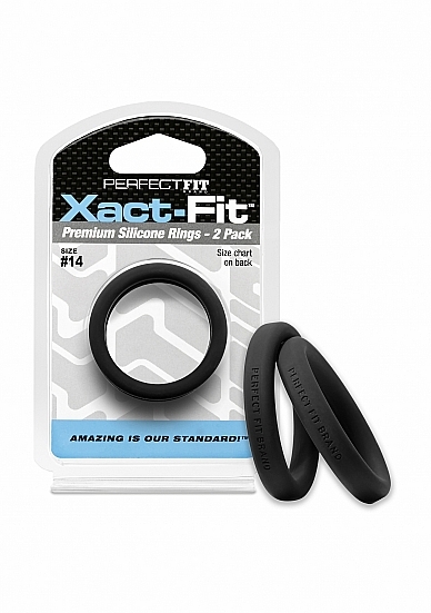 PerfectFitBrand #14 Xact-Fit Cockring 2-Pack - Black