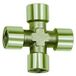 Kruisstuk, RIEGLER Kruisstuk, 4 x binnen, G 3/8, SW 17, werkdruk max. 60 bar, bedrijfstemperatuur max. 150 °C, messing vernikkeld