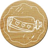 Woodies Houten stempel in een fles, 3,4 x 3,4 x 3,5 cm