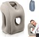 Unyqoos® Coussin de nuque gonflable pour le voyage et la relaxation - Gris