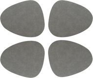 Unique Living sets de table Floris aspect cuir - 8x - 39 x 30 cm - gris foncé - cuir PU - sets de table