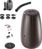 KADAX Regenton 200 liter, regenwatertank met regenverzamelaar en kraan, vorstbestendig, regenvat van kunststof, regenwatertank voor tuin (mokka)