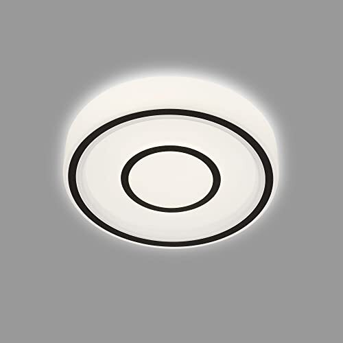 Briloner - LED plafondlamp met backlit effect, LED plafondlamp, kleurtemperatuur neutraal wit, Ø280 mm, zwart