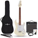 Gear4Music LA Select Legacy Gitaar + 15W Versterkerpakket, Vintage White