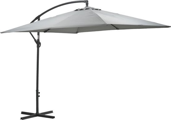 Garden Impressions Corfu parasol 250x250 - donker grijs - licht grijs