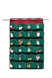 Petra's Bastel News Knutselset voor vilten adventskalender Kleur: Bordeaux, Tassen: dennengroen met 24 verschillende houten knoppen, fliz, natuur, 32 x 22 x 11 cm