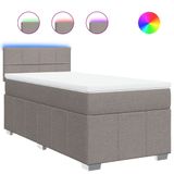 vidaXL Boxspringbed met matras, taupekleurig, 120x190 cm, met stoffen bekleding