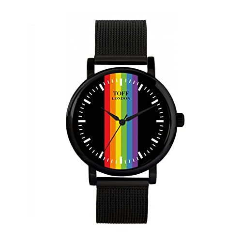 Toff London Pride Lineaire zwarte wapenstokken Horloge 5059911106214