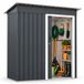 Merkloos Relaxdays Tuinhuis metaal - 181x163x86 cm - met haken - grijs-wit
