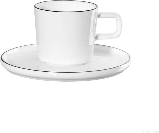 ASA Selection Espressokopje met schoteltje Oco Ligne Noire, 80 ml