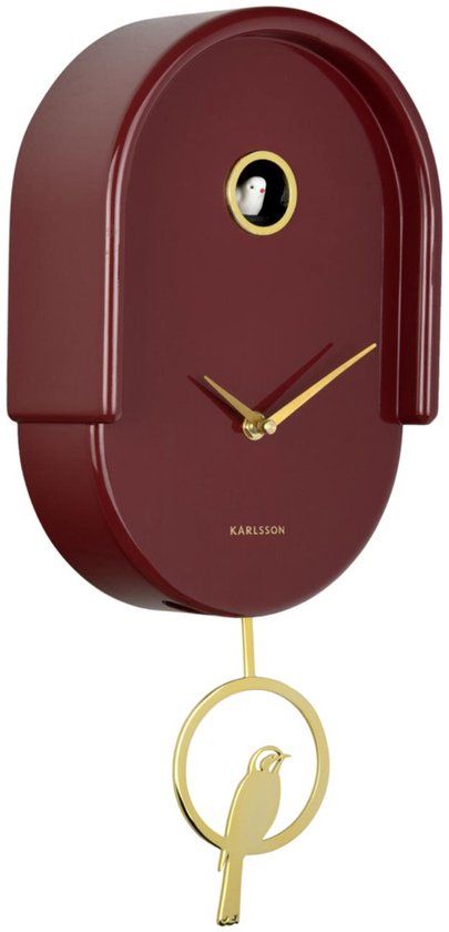 Karlsson Wandklok Tweet - Rood - 20x8.5x42cm