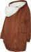 Mama Licious Puffer Jas met Capuchon, Lange Mouw, Elastische Manchetten, Polyester, Maat L, Roasted Russet