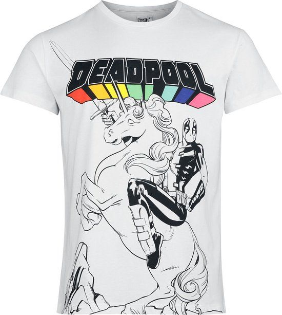 Deadpool Unicorn Heren T-shirt - wit - S