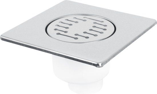 Differnz Basic Doucheput Onderuitlaat Mat 15 x 15 cm - Vierkant Tegelrooster