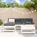 Maison Exclusive - Ensemble de jardin pour le jardin, composé de 5 pièces avec coussins, blanc, bois massif