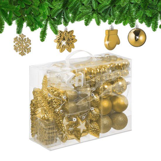 Relaxdays Kerstballen set van 100