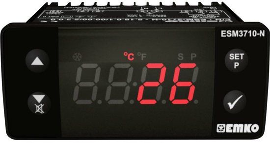 Emko ESM-3710-N.5.14.0.1/00.00/2.0.0.0 Tweestandenregelaar Temperatuurregelaar Pt1000 -50 tot 400 °C Relais 16 A
