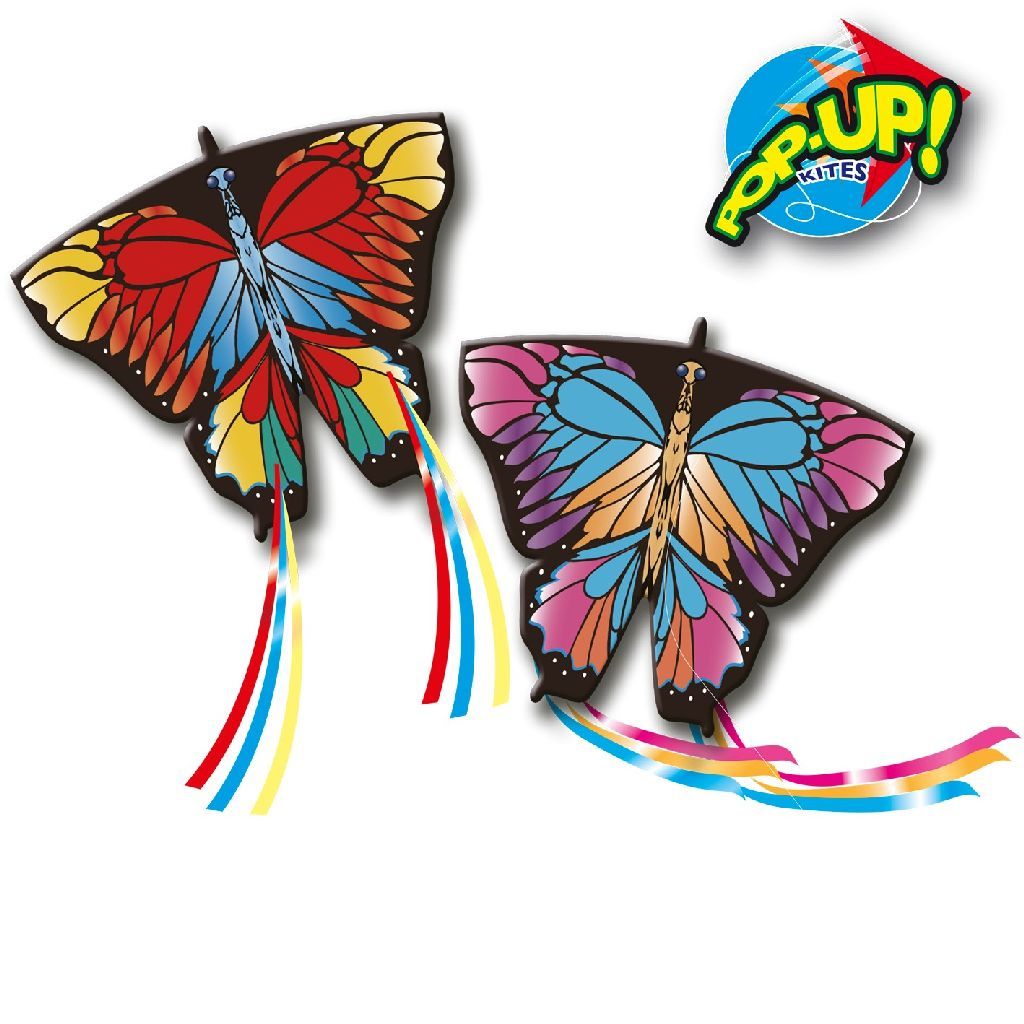 Rhombus Pop-up Butterfly Kite - Multicolour - 97 x 85 cm