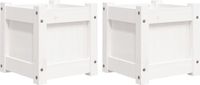 vidaXL Jardinière 2 pièces pin massif blanc
