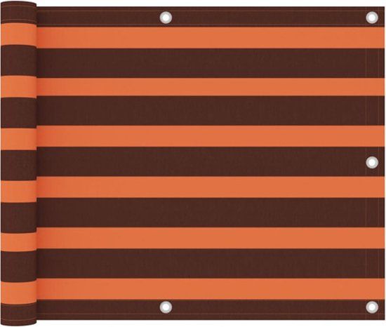vidaXL Balkonscherm 75x600 cm Oxford stof oranje en bruin