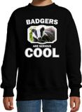 Bellatio Decorations Shoppartners Bv Dieren dassen sweater zwart kinderen - badgers are serious cool trui jongens/ meisjes - cadeau das/ dassen liefhebber - kinderkleding / kleding 152/164