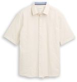 Tom Tailor - Comfort Fit katoenen overhemd met korte mouwen - Maat XXL - Gardenia White