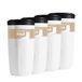 Wessper Reusable Cup 400 ml, Coffee Cup with Lid for Hot and Cold Drinks, To Go, Fits in Car Cup Holder, Replaces Disposable Packaging - 4 Pieces - White