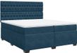 vidaXL Boxspringbed met matras, blauw, 200x200 cm, fluweel