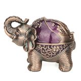 Stand olifant decoratieve asbak met deksel voor sigaretten metalen rookasbak houder voor roker winddichte sigaret asbakken voor binnen buiten fancy cadeau ornament voor mannen vrouwen (donkerpaars)