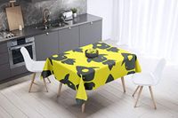 Bonamaison Tafelkleed, Anti-Mold, Sneldrogend, Waterdicht, 100% Polyester Tafellaken, Neon Geel, Rook, 140 x 140 Cm