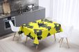 Bonamaison Tafelkleed, Anti-Mold, Sneldrogend, Waterdicht, 100% Polyester Tafellaken, Neon Geel, Rook, 140 x 140 Cm