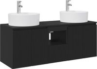 vidaXL Badkamerkastenset 3 st Zwart 49,5 x 44,5 x 65 cm Bewerkt hout