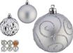 Krist+ gedecoreerde kerstballen - 6x stuks - zilver - kunststof - 6 cm