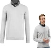 Milanoro - Herenpullover met overhemdkraag - Lichtgrijs - L