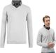 Milanoro - Herenpullover met overhemdkraag - Lichtgrijs - L