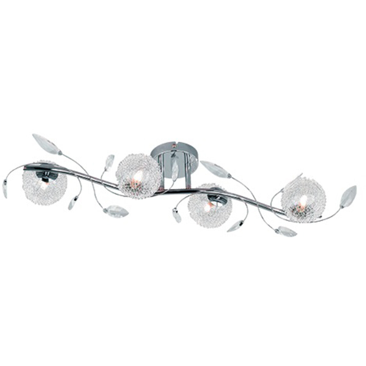 BES LED LED Plafondlamp - Trion Ware - G9 Fitting - 4-lichts - Rechthoek - Glans Chroom - Aluminium